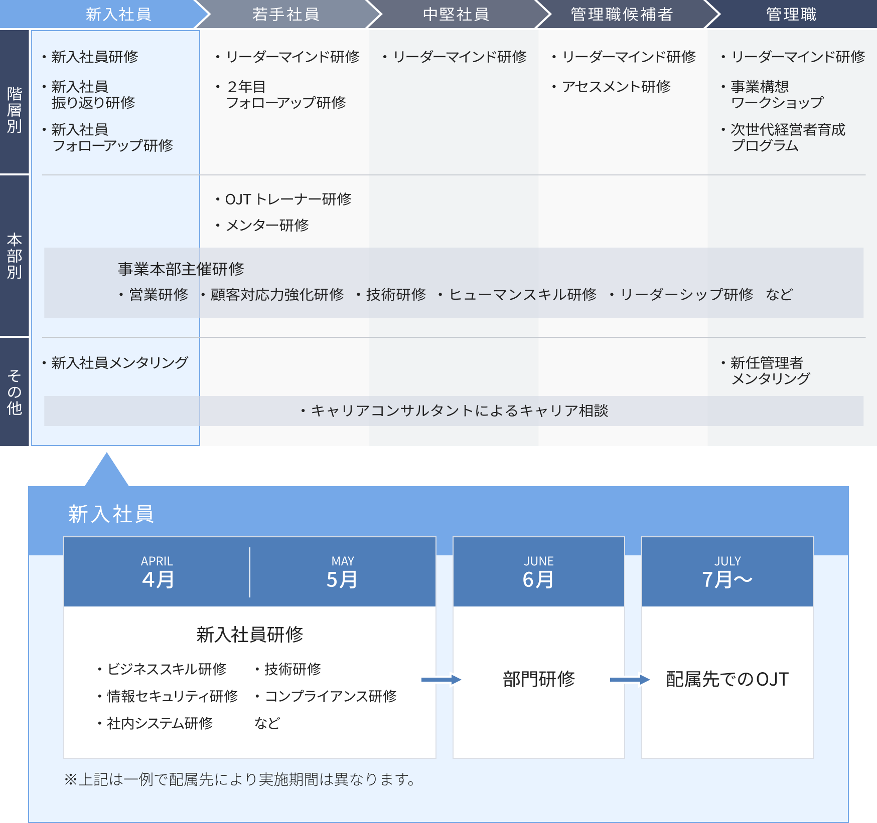 階層別研修体系図